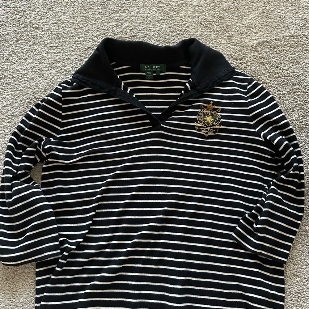 Ralph Lauren Striped Black and White Polo Shirt